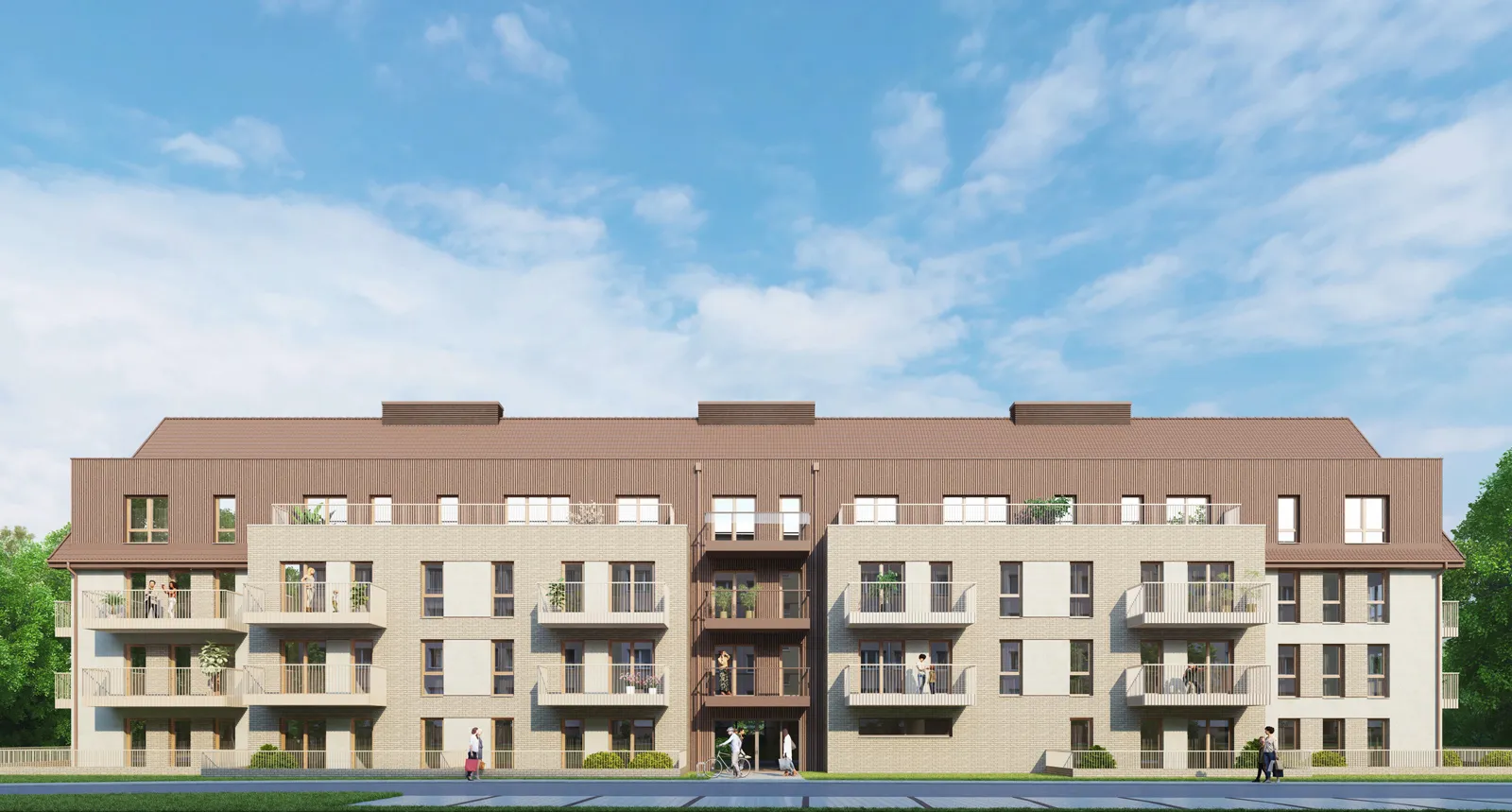 Elewacja frontowa budynku mieszkalnego przy ulicy Kopernika w Chełmnie – AXMN Gdańsk