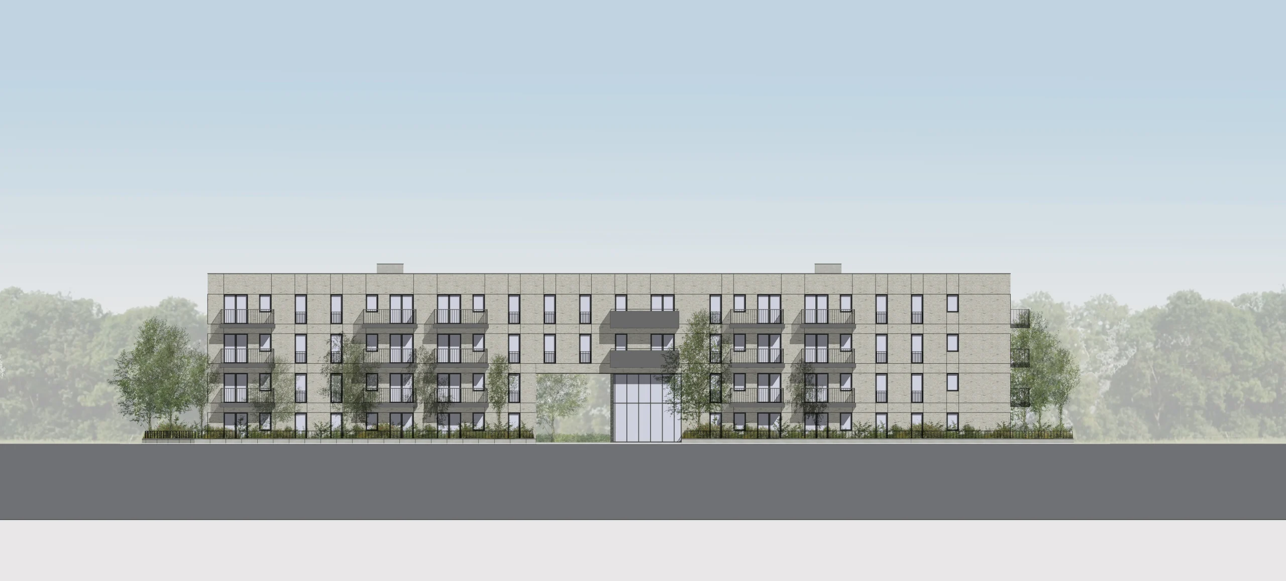 Mieszkanie Plus Warszawa – elewacja budynku mieszkalnego – projekt AXMN Gdańsk