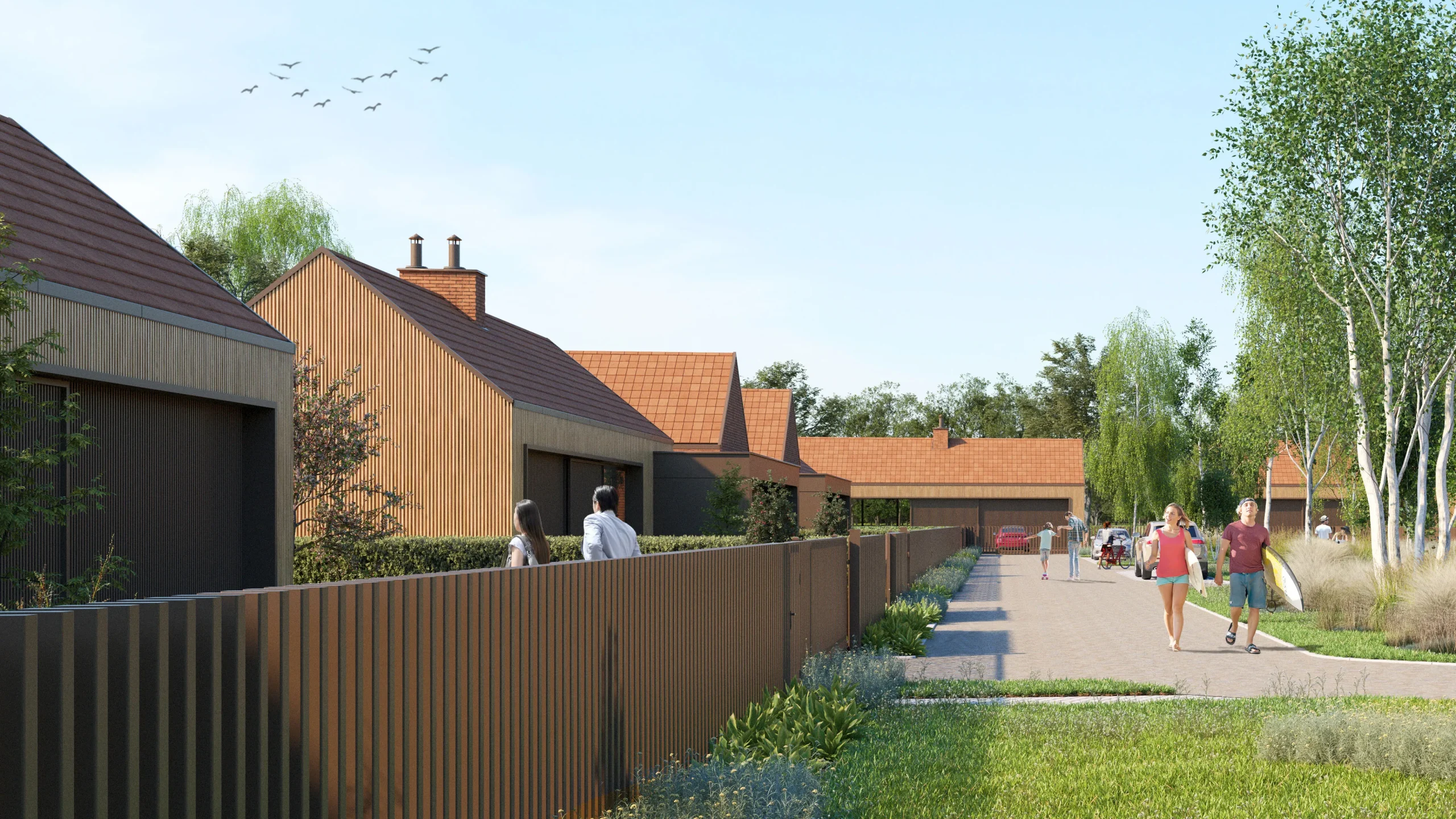 Tałty Resort – ścieżka między domami wakacyjnymi – AXMN Gdańsk